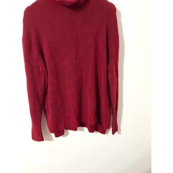 Athleta Red Merino Wool Blend Turtleneck Sweater Women's Size L - Picture 4 of 8